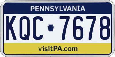 PA license plate KQC7678