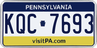 PA license plate KQC7693