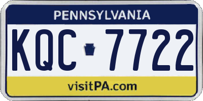 PA license plate KQC7722