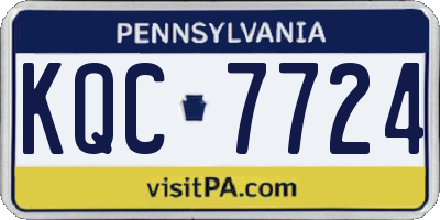 PA license plate KQC7724