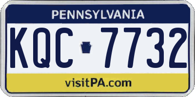PA license plate KQC7732