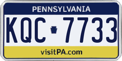 PA license plate KQC7733
