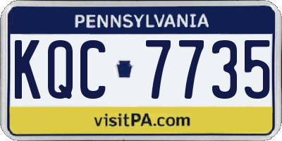 PA license plate KQC7735