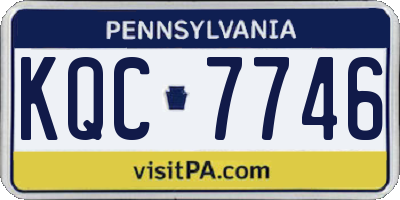 PA license plate KQC7746