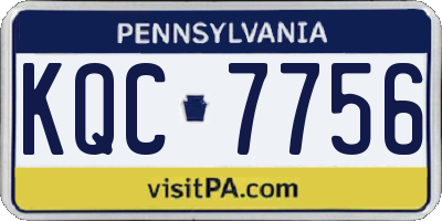 PA license plate KQC7756