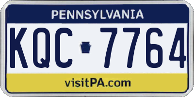 PA license plate KQC7764