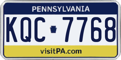 PA license plate KQC7768