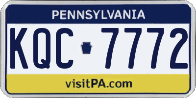 PA license plate KQC7772