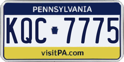 PA license plate KQC7775