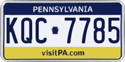 PA license plate KQC7785