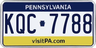PA license plate KQC7788
