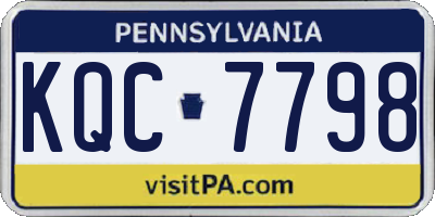 PA license plate KQC7798