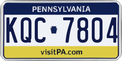 PA license plate KQC7804