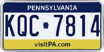 PA license plate KQC7814