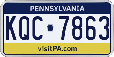PA license plate KQC7863
