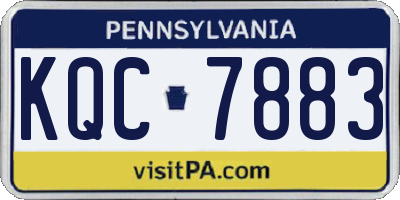 PA license plate KQC7883