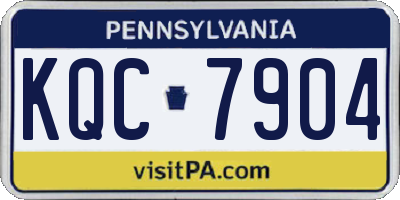 PA license plate KQC7904