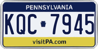 PA license plate KQC7945