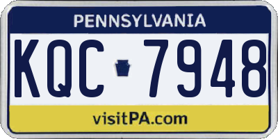 PA license plate KQC7948
