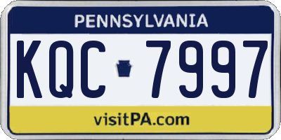 PA license plate KQC7997