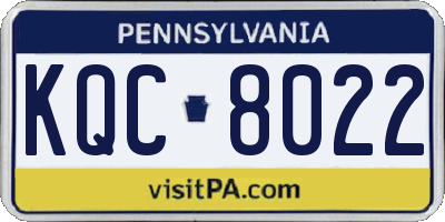 PA license plate KQC8022