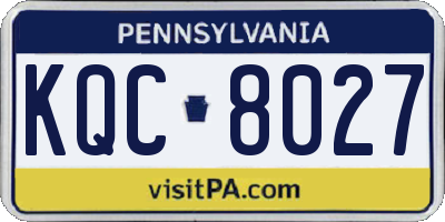 PA license plate KQC8027