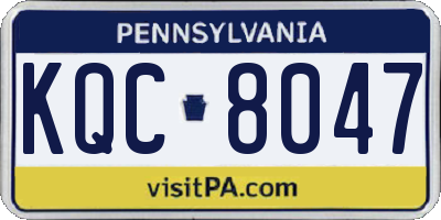 PA license plate KQC8047
