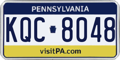 PA license plate KQC8048