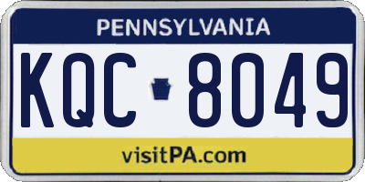 PA license plate KQC8049