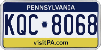 PA license plate KQC8068