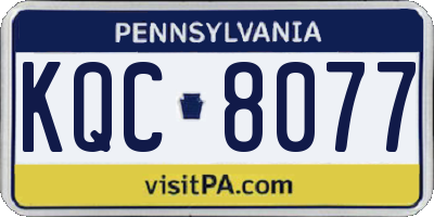 PA license plate KQC8077