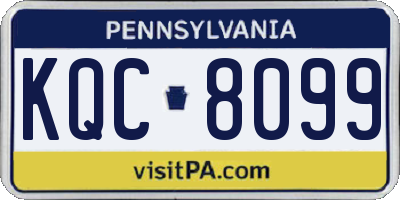 PA license plate KQC8099