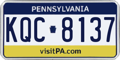 PA license plate KQC8137