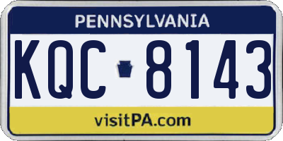 PA license plate KQC8143