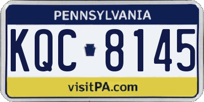 PA license plate KQC8145