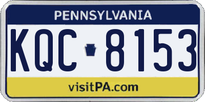 PA license plate KQC8153