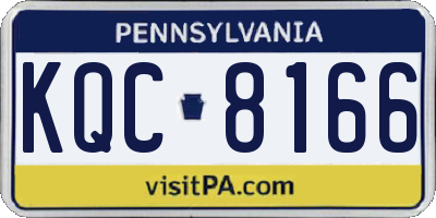 PA license plate KQC8166