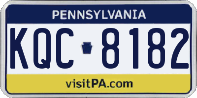 PA license plate KQC8182