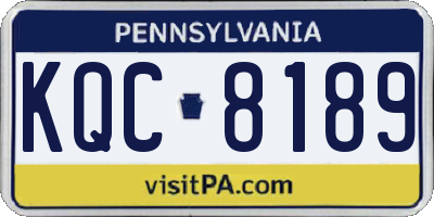 PA license plate KQC8189