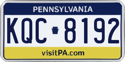PA license plate KQC8192