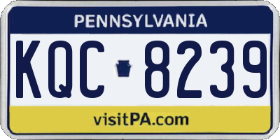 PA license plate KQC8239