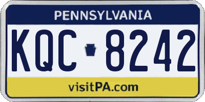 PA license plate KQC8242