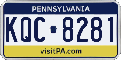 PA license plate KQC8281