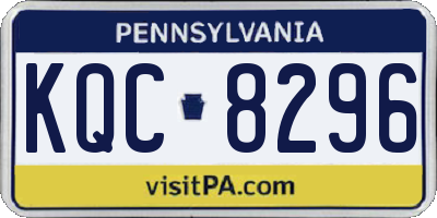 PA license plate KQC8296