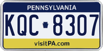 PA license plate KQC8307