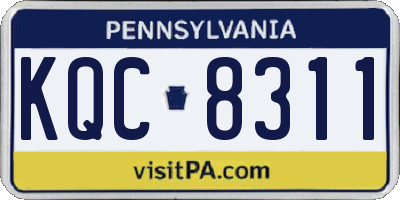 PA license plate KQC8311