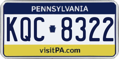 PA license plate KQC8322