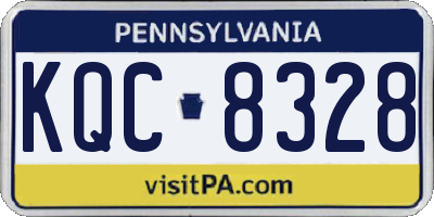 PA license plate KQC8328