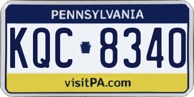 PA license plate KQC8340