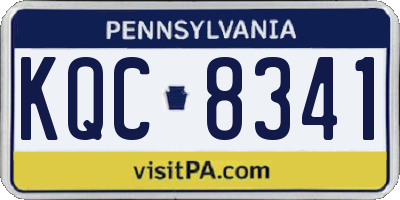 PA license plate KQC8341